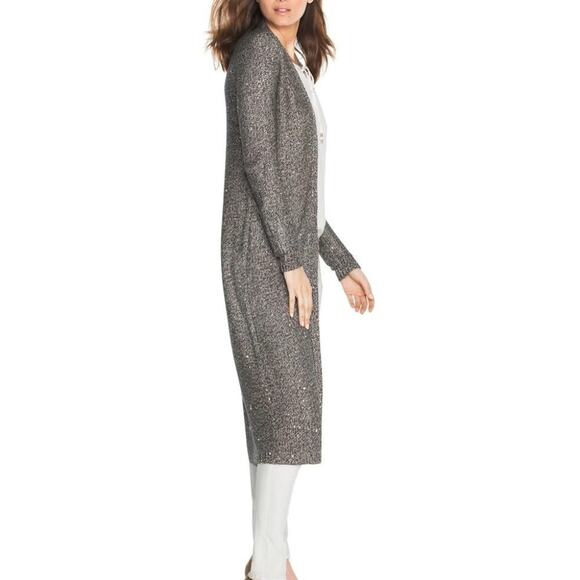 WHBM Metallic Shimmer Duster Sweater Size Small - Picture 2 of 13